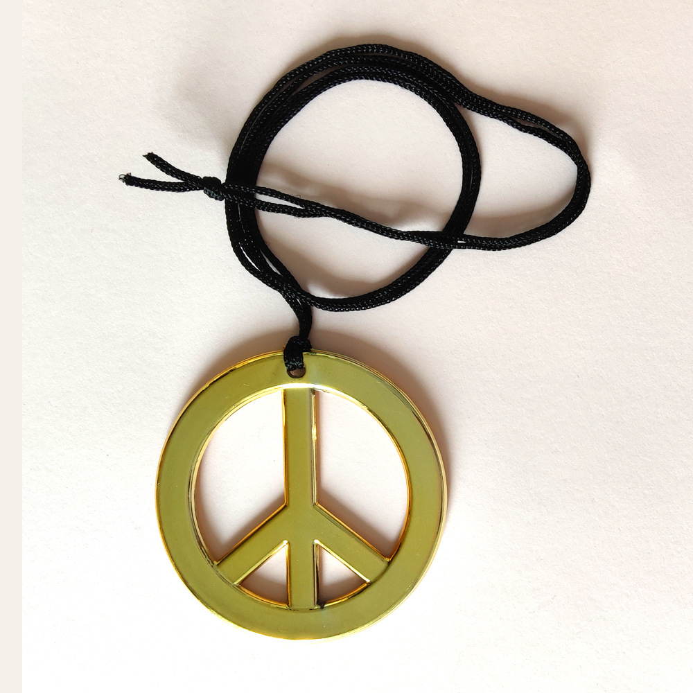 Cross-border Exaggerated Gold Silver Color Peace Earrings Necklace Halloween Plastic Earrings Costume Accessories