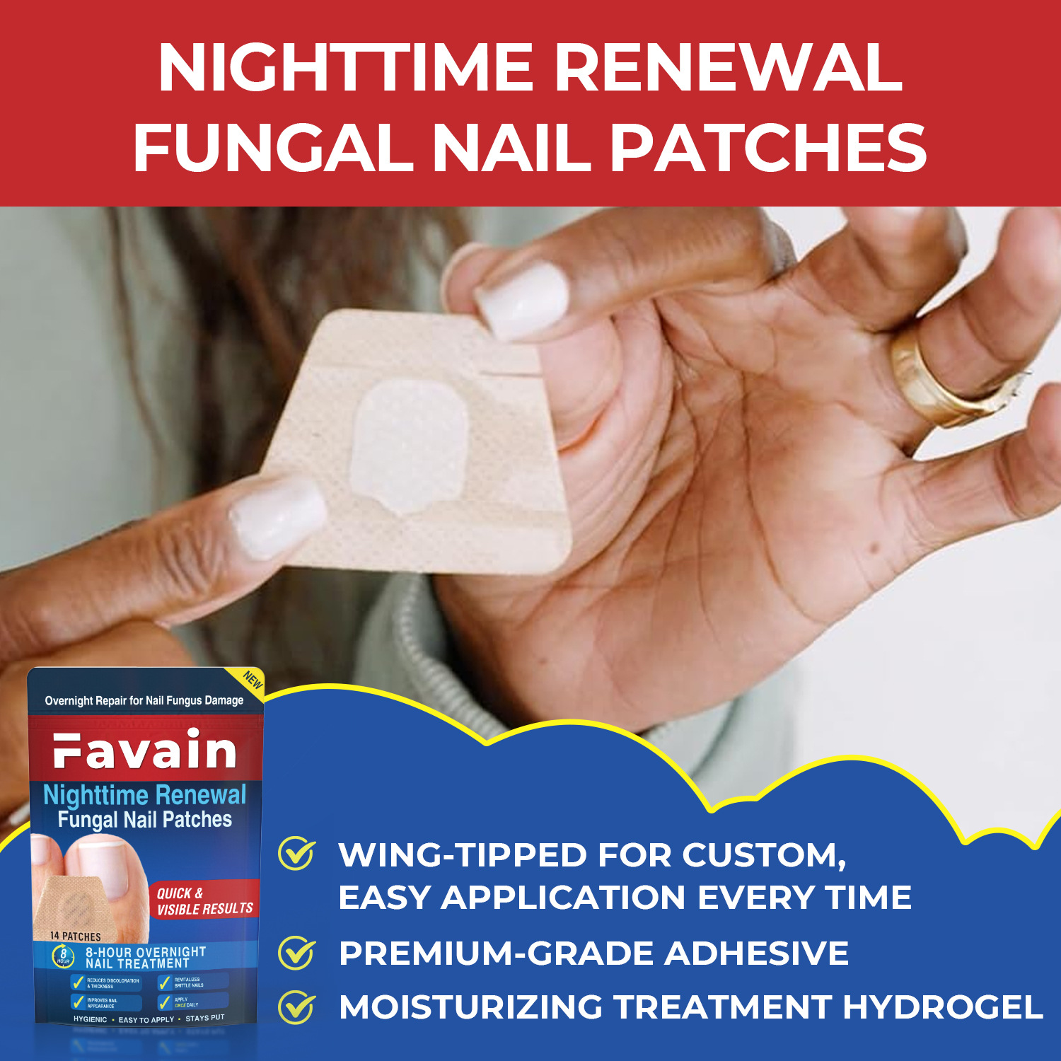 Favain Cross-Border Nail Stickers, Nail Repair Correction Stickers, Foot Care Nail Stickers