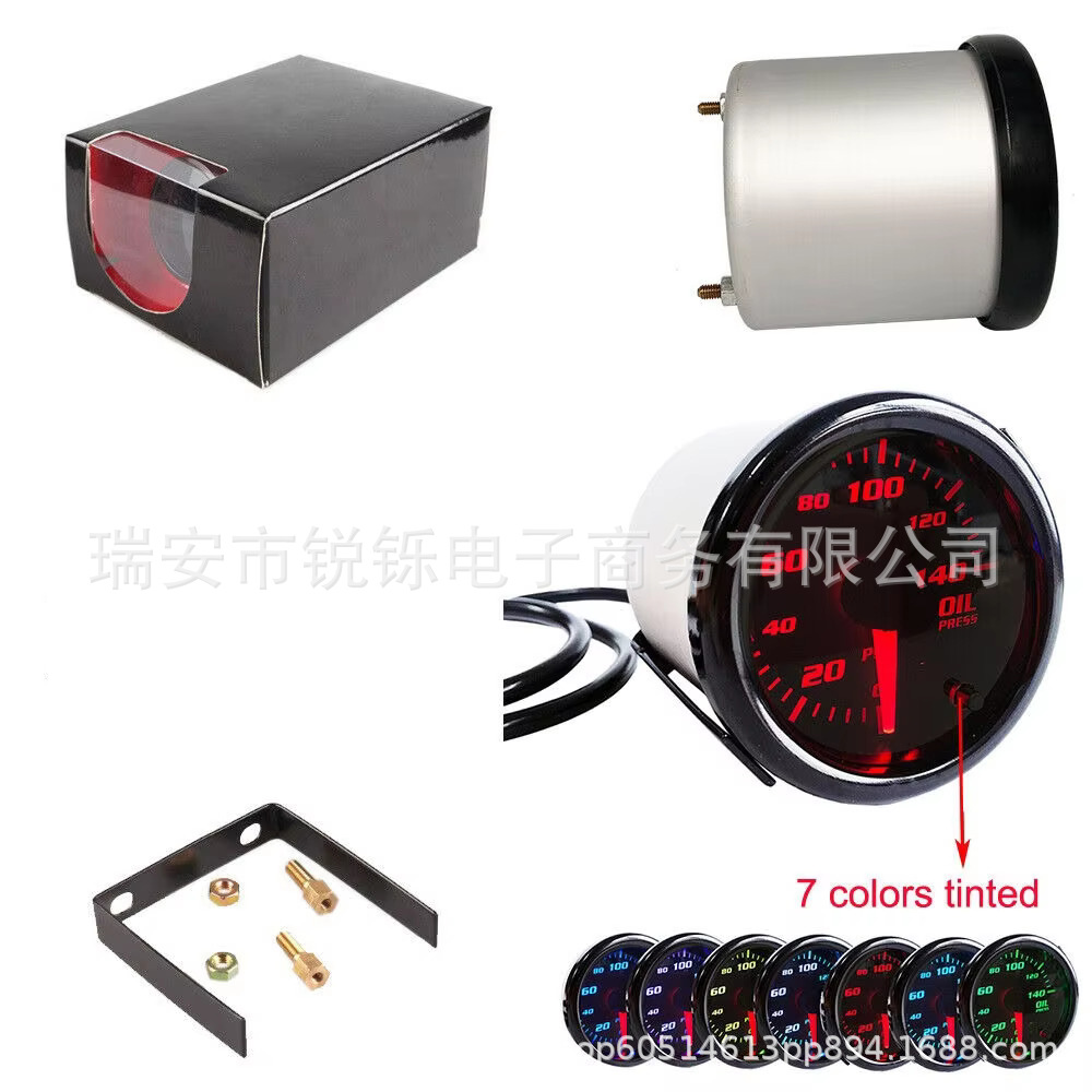 Auto parts 2 ''52mm oil pressure gauge meter and sensor with colorful car digital LED 0-140 PSI
