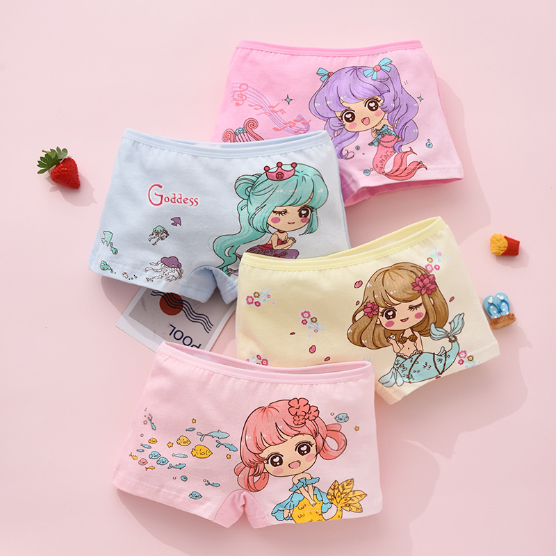 Children's Underwear for Girls, Pure Cotton, Small and Medium-Sized Kids' Boxer Briefs, Infant and Toddler Boxer Briefs, Little Girls' Student Spring Style