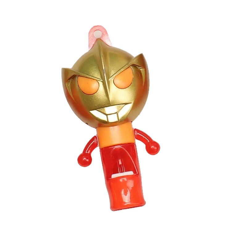Ultra Warrior Luminous Whistle Children's Creative Flash Cartoon Cool Electronic Whistle Toy Necklace Pendant Wholesale