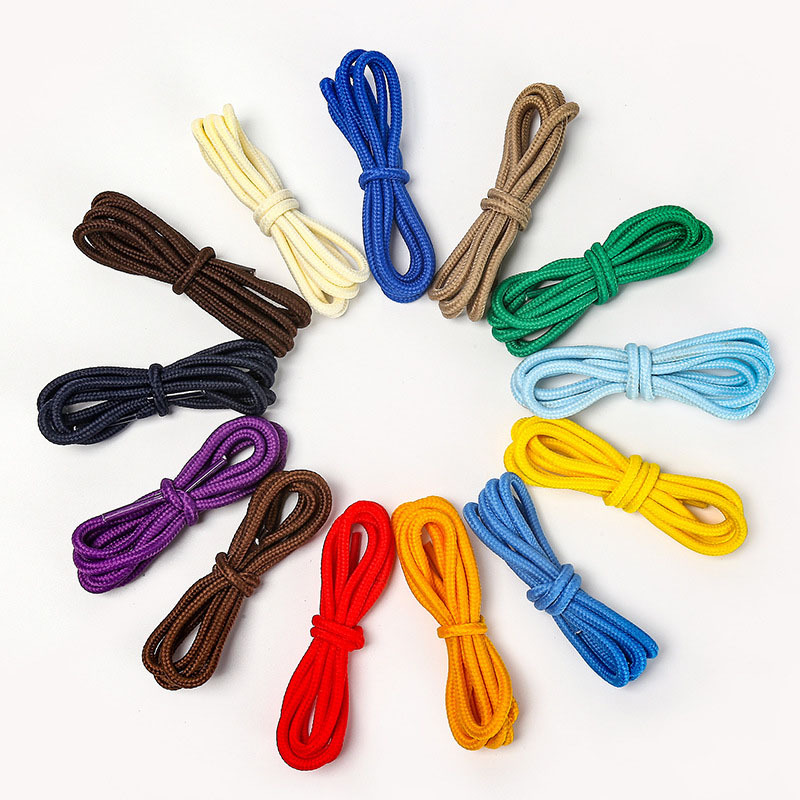 Colorful sports shoelaces flat high-top beanie shoes tie rope round shoelaces with Korean white long gold waist rope