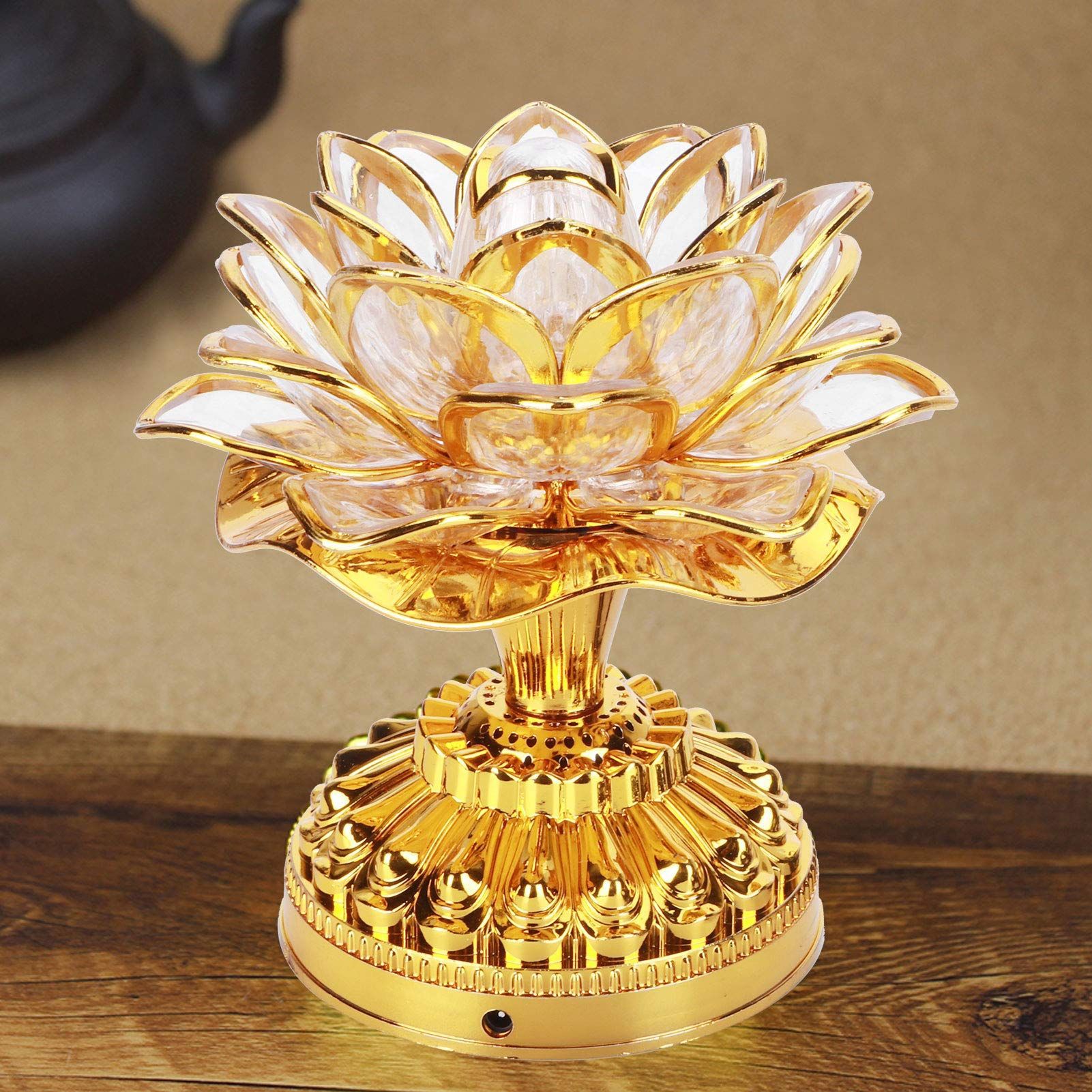 Яркая лотосовая лампа, светодиодная вечная лотосовая лампа, лампа Гуаньинь, лампа бога богатства, лампа для поклонения, оптовая продажа буддийских принадлежностей