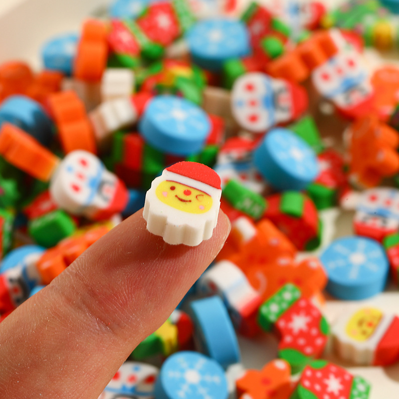 Christmas creative cartoon eraser mini cross-border eraser student prizes stationery set wiped clean without leaving marks