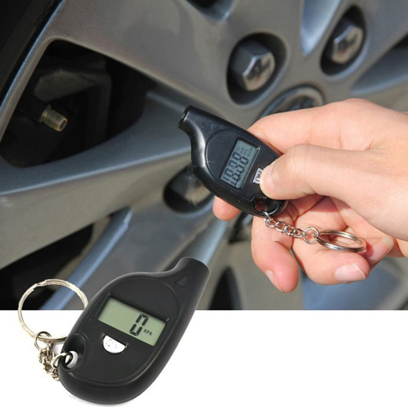 Keychain Tire Pressure Gauge Digital Display Measuring Car Tire Pressure Tire Pressure Gauge Tire Pressure Meter Mini Small Pressure Gauge