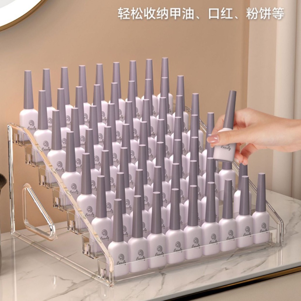 Настольный органайзер для лака для ногтей, многоуровневая прозрачная акриловая подставка для косметики и инструментов