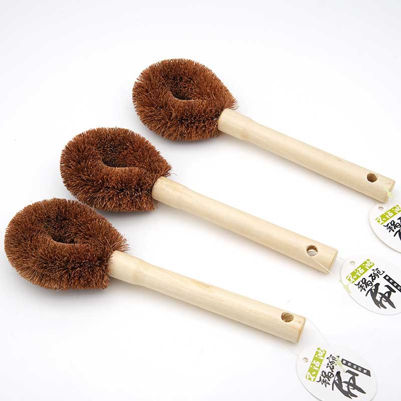 Щетка для кастрюль и сковородок, супермаркет Линьи, мелкие товары, повседневные нужды, щетка с длинной деревянной ручкой из кокосового волокна