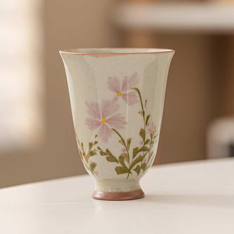 Plant Gray Daisy Scent Cup Master Cup Kung Fu Tea Set Ceramic Tea Cup Tea Cup Household Water Cup Single Cup