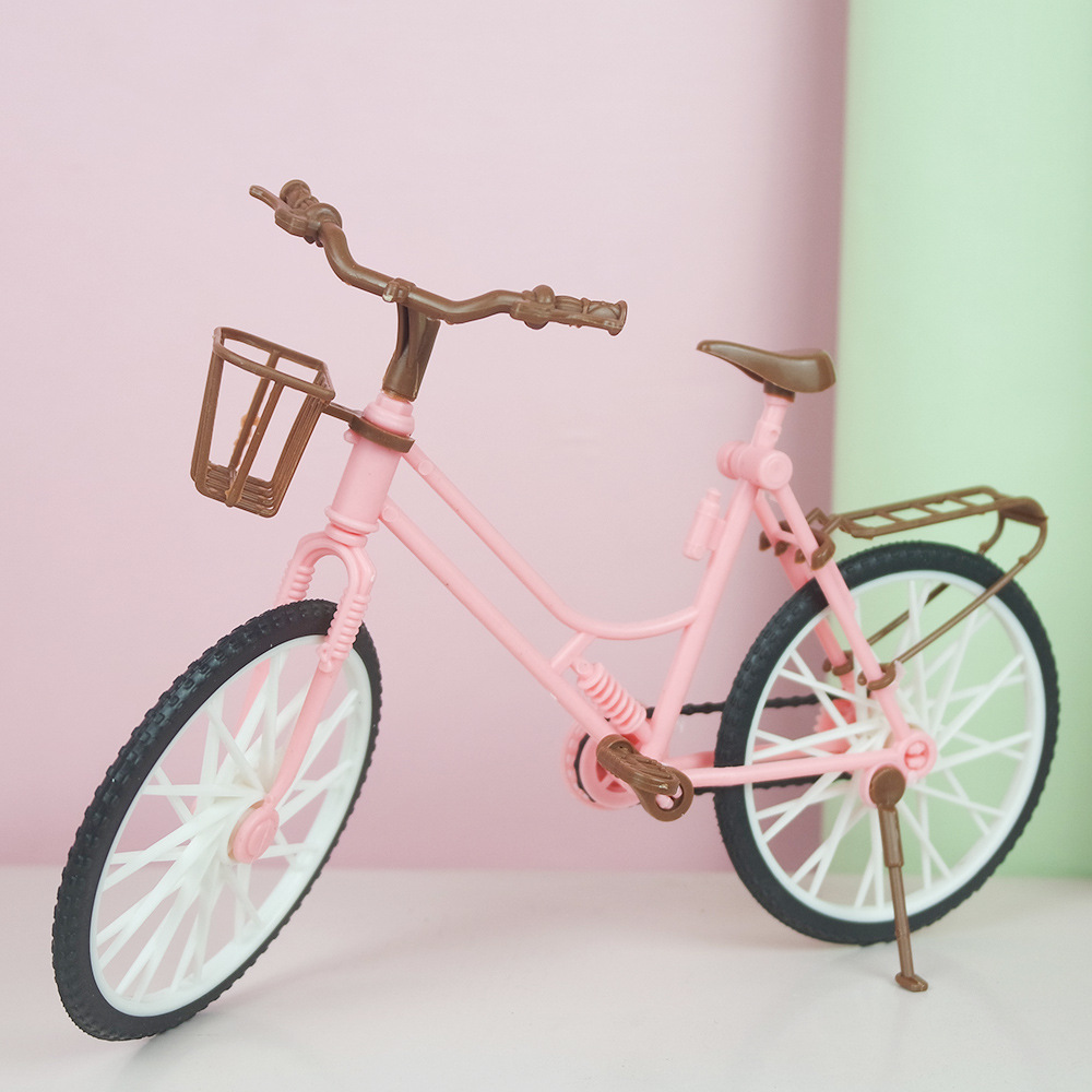 Japanese Style Simulated Pink Bicycle Model Ornaments Mini Ornaments Gift 6 Points bjd Doll Bicycle Photo Props