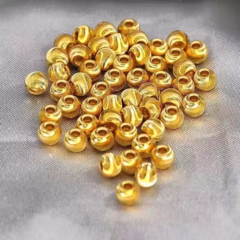 Браслет с бусинами из 18K золота, глаз кота, Au750, несъемные бусины, аксессуары для DIY, оптовая продажа