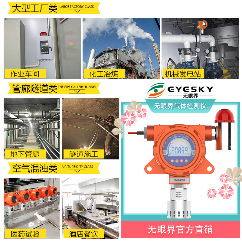 Gas Welding Underground Work Hydrogen Concentration Detector Explosion-Proof Detector Sound and Light Alarm