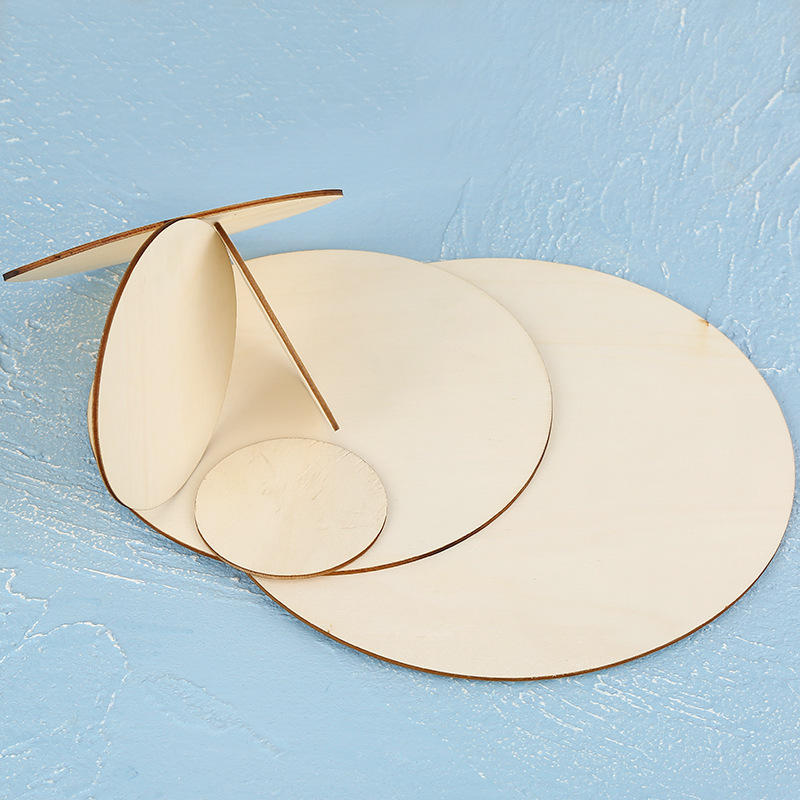 diy hand-made round wood chip hand-painted wood painting wood board pyrography basswood round wood thin wood material