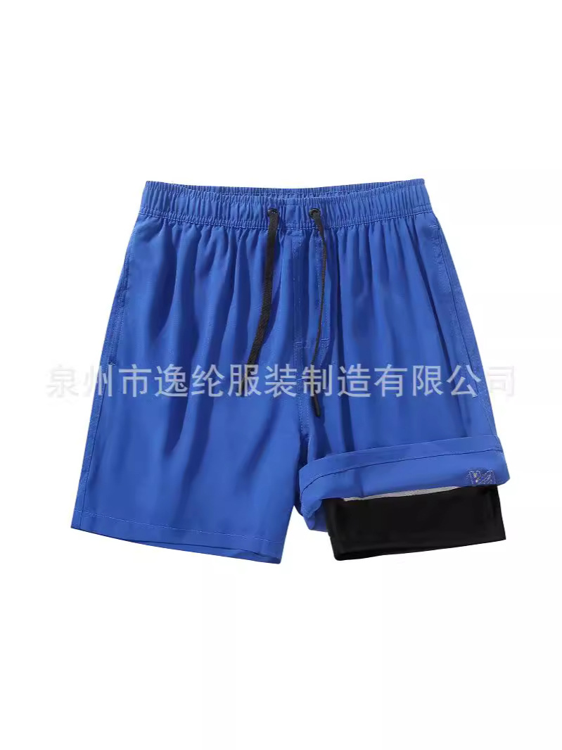 24 new beach pants men's double-layer swimming trunks anti-embarrassment beach pants men's casual sports shorts factory outlet
