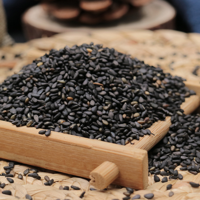 Wholesale Low-Temperature Baked Fried Fragrant Cooked Grains Bran Sesame Squeezed Sesame Oil Paste Powder Washed Non-Markled Cooked Black Sesame Kernels