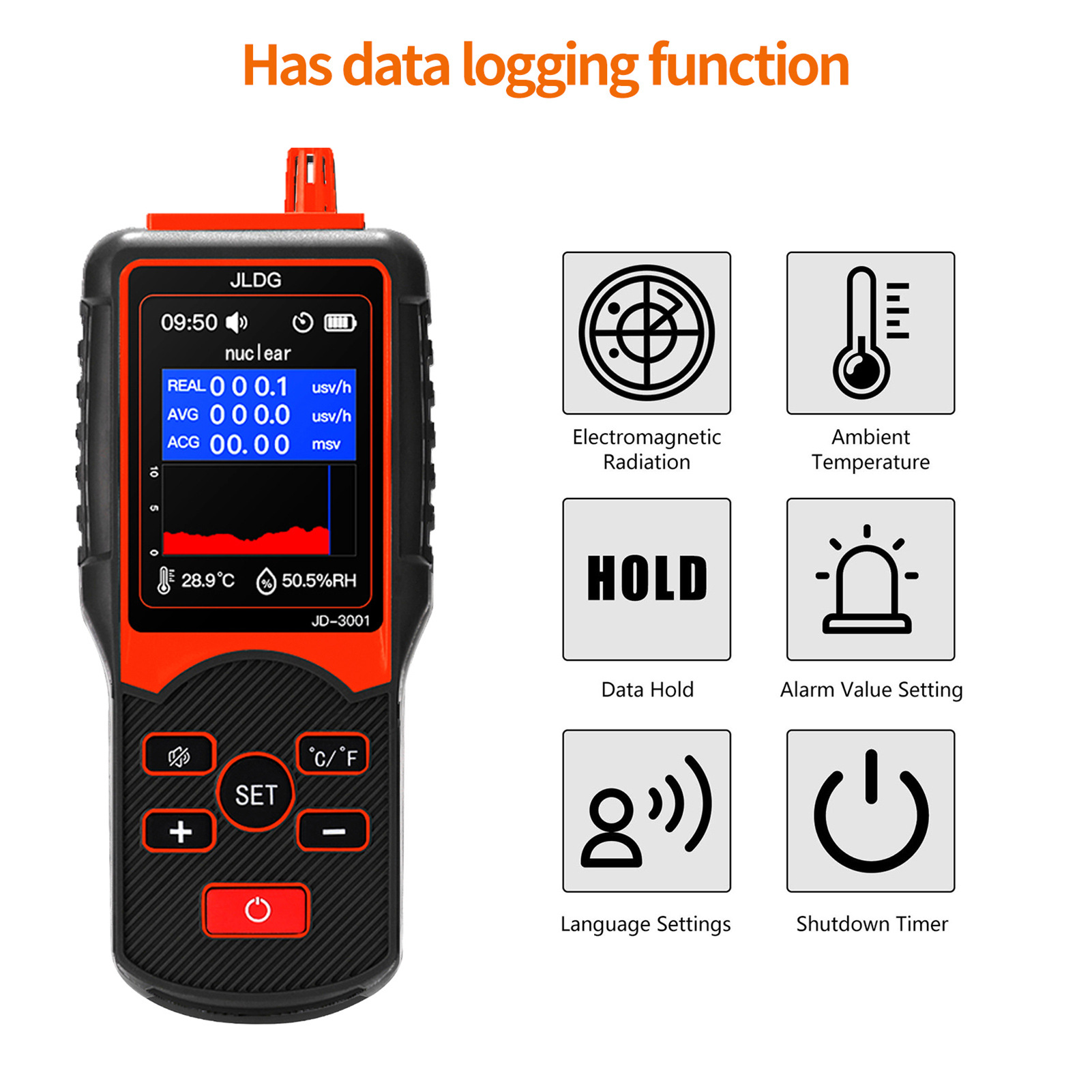 Портативный детектор ядерного излучения электромагнитный тестер счетчик Гейгера перезаряжаемый цифровой тестер