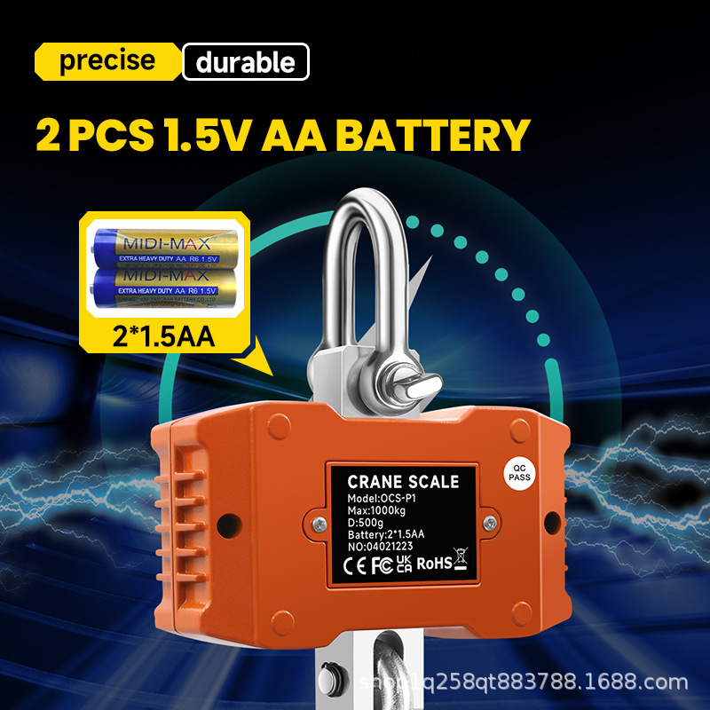 1000Kg/1500Kg/2000Kg Digital Crane Scale 1T1.5T2T Digital Scale Portable Hook Scale Crane Scale