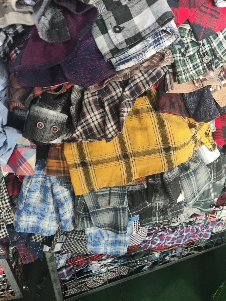 Second-Hand Clothes, Old Plaid Shirts and Jackets Exported to Africa and Southeast Asia, Live Broadcast Supply, Selected Vietnamese and Thai Retro Designs