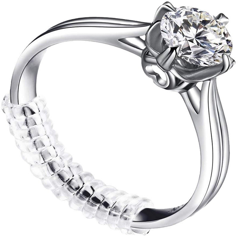 Ring adjustment artifact size wrapped transparent rope ring ring circle change small ring PU environmental protection transparent spring rope