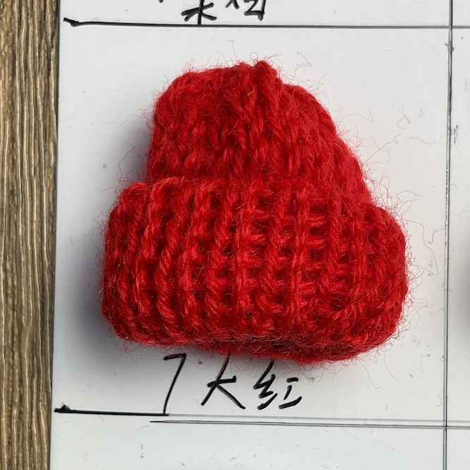 Mini Yarn Small Scarf Hat Decoration Pendant Yarn Knitted Small Hat Red and White Cane Christmas