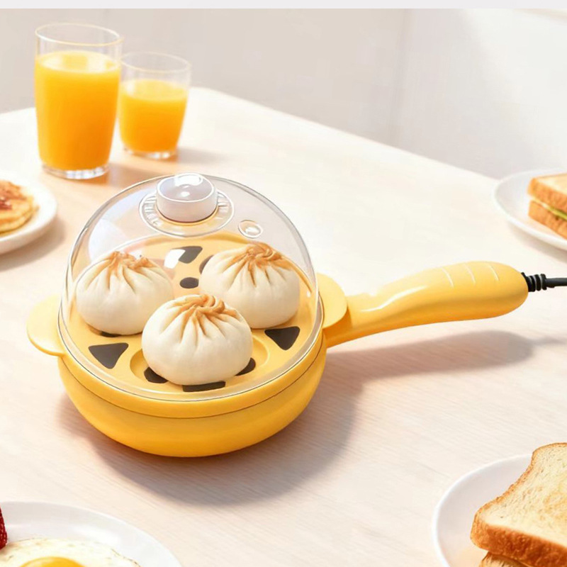 Intelligent Breakfast Automatic Power-Off Omelette Machine Boiled Egg Steamer Electric Omelette Pan Double-Layer Mini Electric Frying Pan Timed