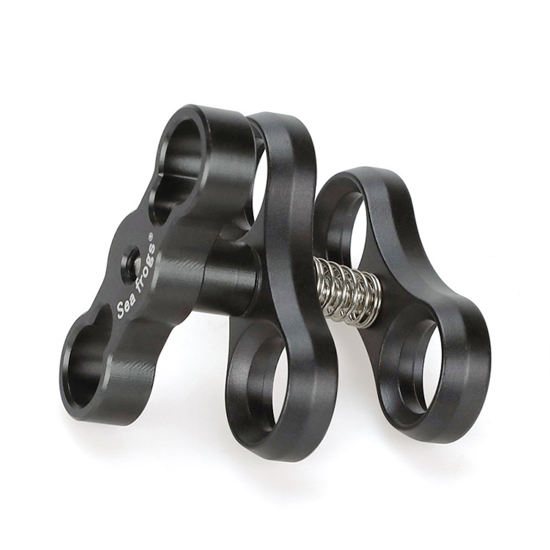 Diving Photography Butterfly Clip Aluminum Alloy Double Ball Head Clip Two-Hole Light Arm Clip Camera Diving Photography Bracket Accessories