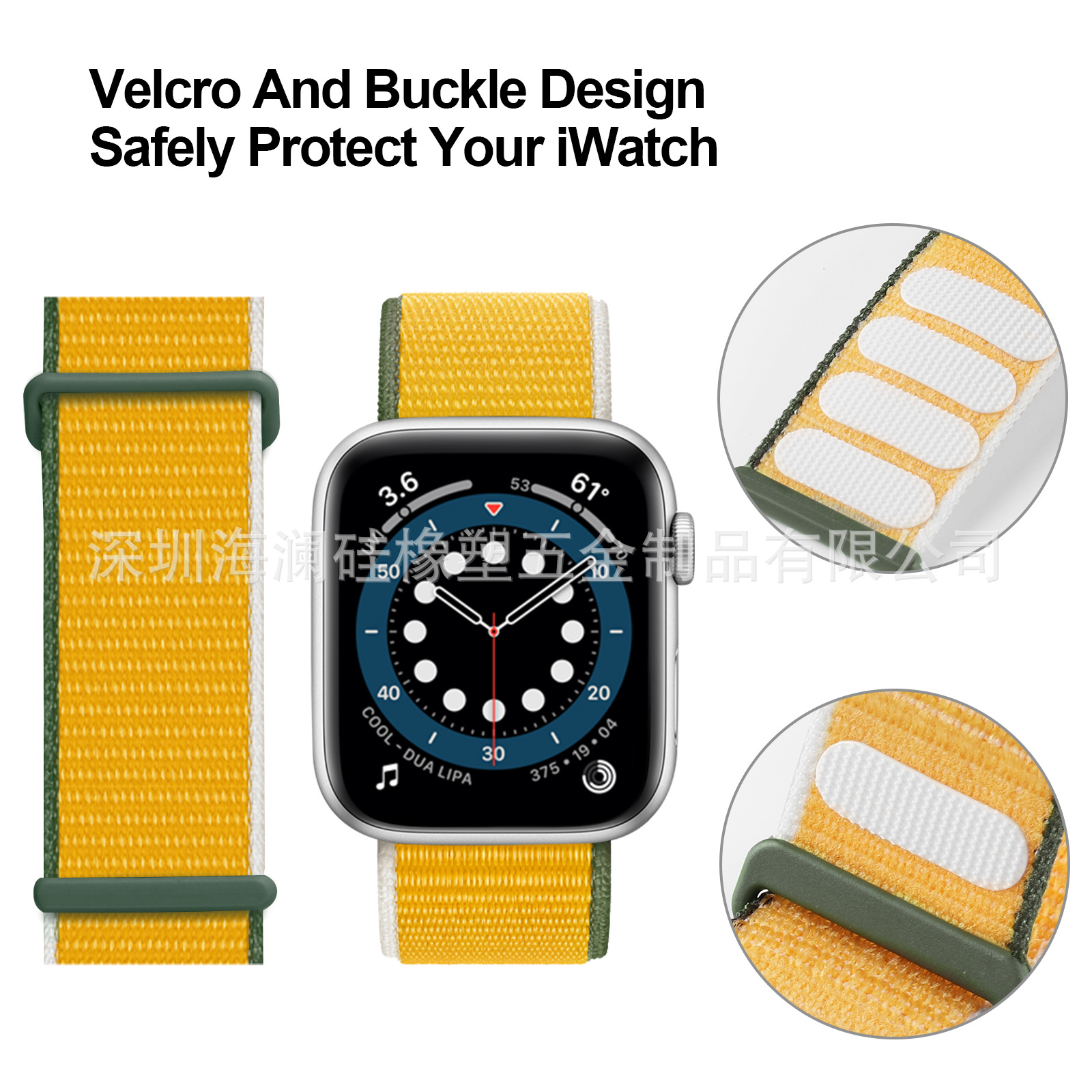 Suitable for Apple Watch Strap Iwatch11 New Buckle Velcro Apple Nylon Loop Watch Strap