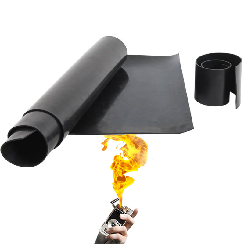 Industrial Flame-Retardant Rubber Sheet, Wear-Resistant Flooring, Black Fire-Retardant Rubber Sheet, Rubber Pad, Shock-Absorbing Flame-Retardant Rubber Pad