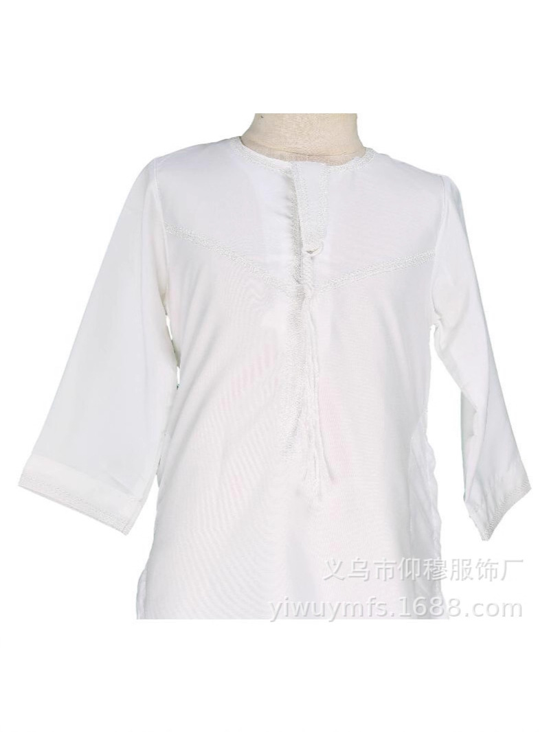 2025 New Foreign Trade Cross-Border Middle Eastern Robe Children's Round Neck Ethnic Style Robe Ethnic Clothing in Stock