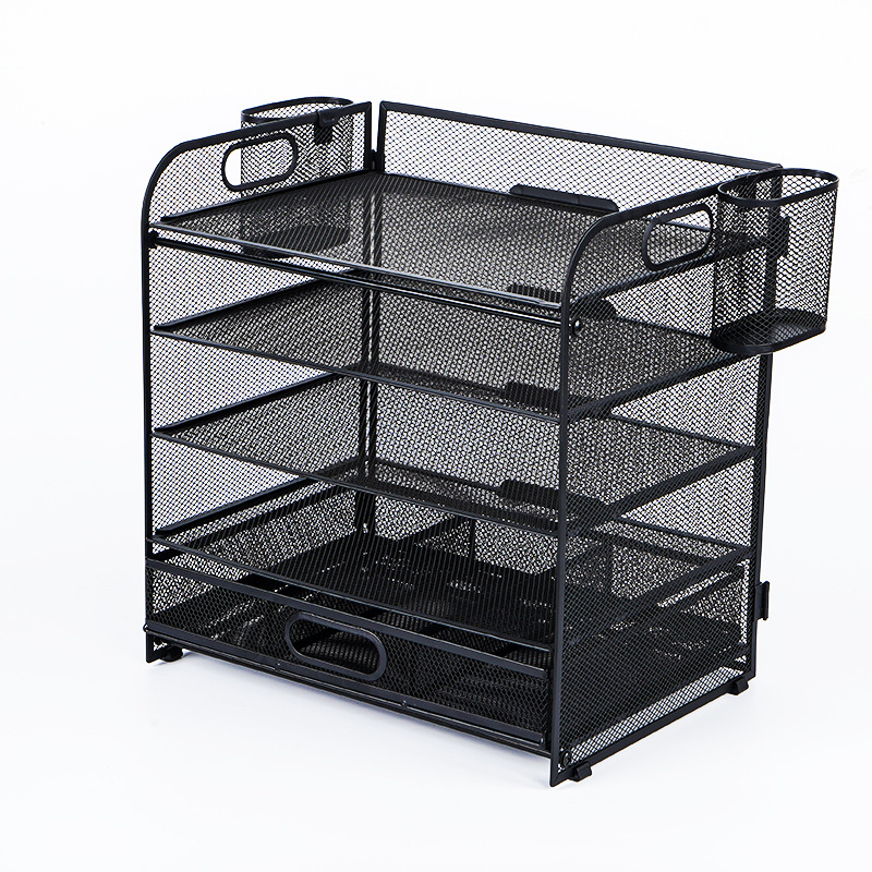 Cross-Border Office Desktop File Storage Rack 5-Layer Metal File Rack Drawer-Type File Rack for Table File Frame