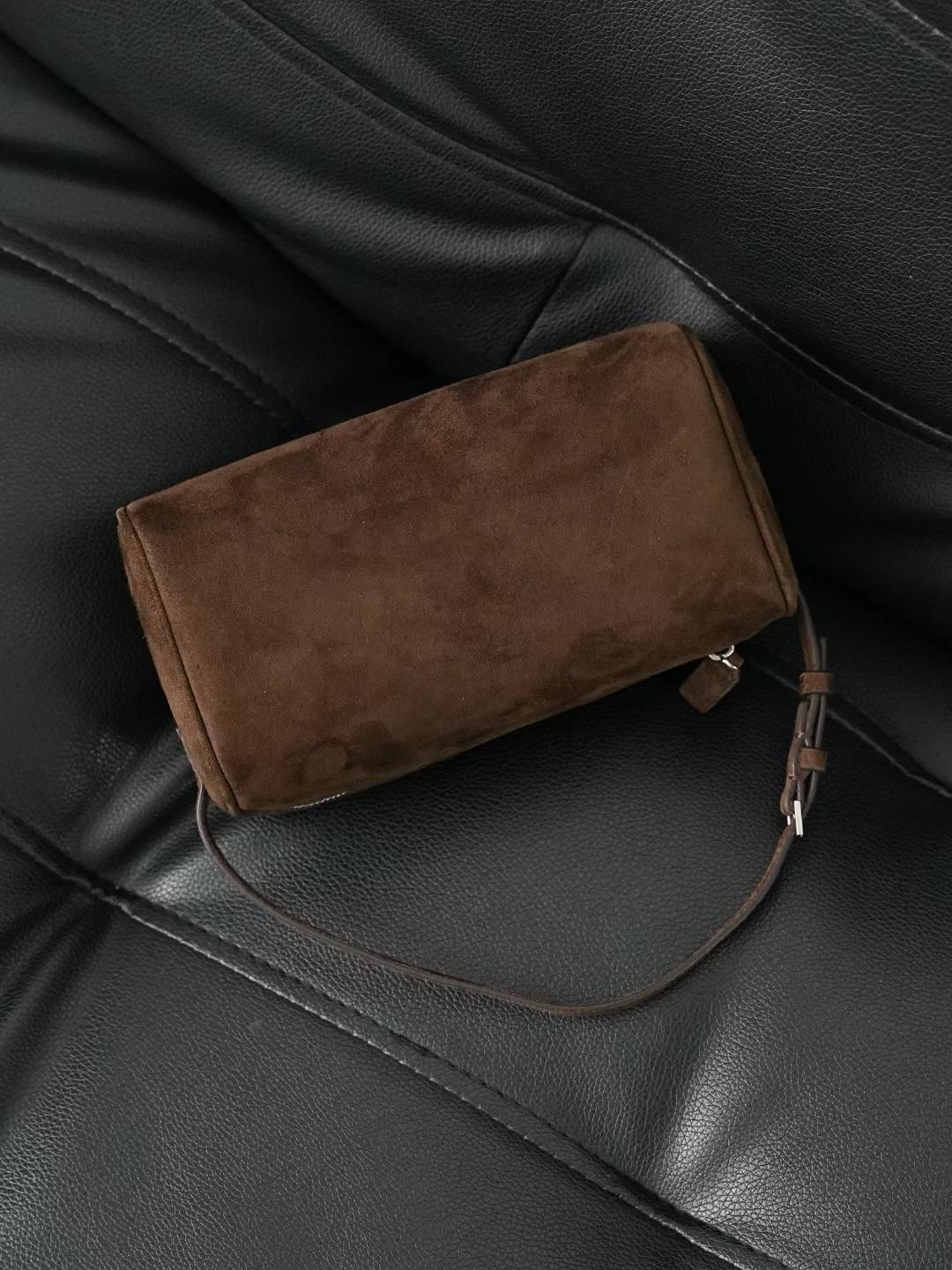 Row Autumn and Winter New Suede Pencil Bag Genuine Leather Cross-Body Bag Women's Retro Pen Holder Bag Fashion Handbag Wholesale