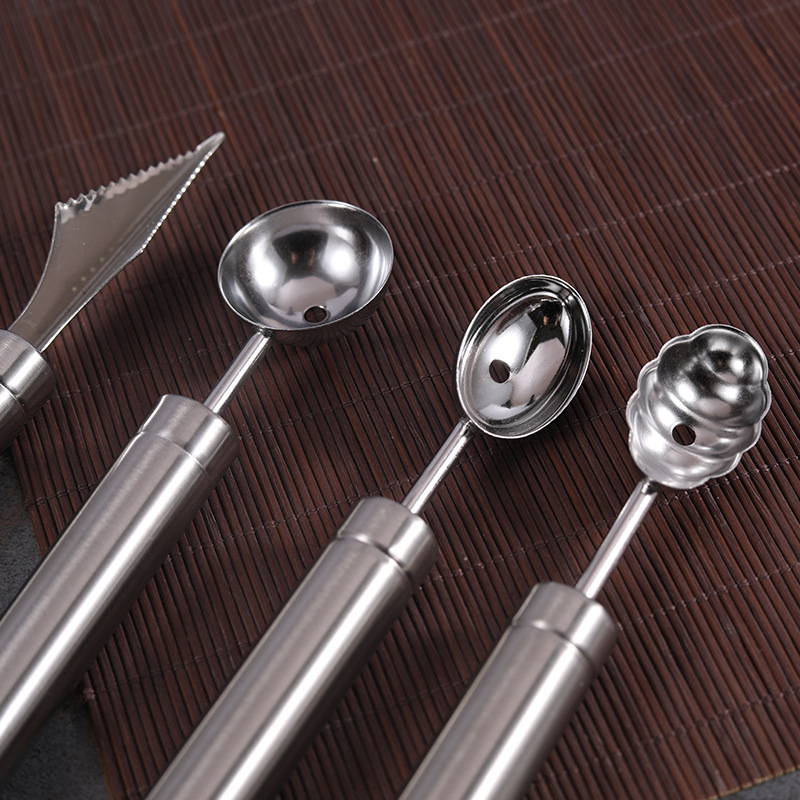 Fruit Spoon Ball Digger 304 Stainless Steel Caterpillar ins Carved Set Multifunctional Shape Fruit Ball Digging Spoon