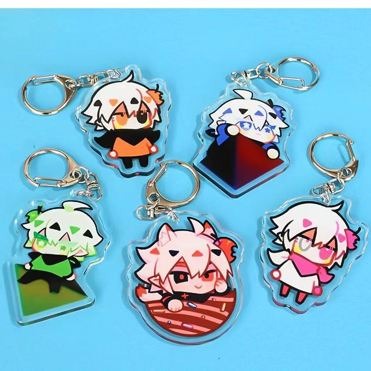 Acrylic Keychain Custom Creative DIY Humanoid Shaker Small Ornaments Cartoon Animation Stand Transparent Card Customization