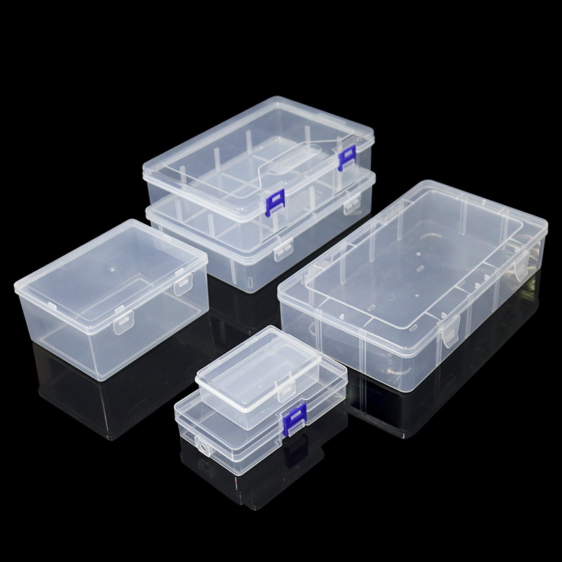 Factory Direct PP plastic box rectangular translucent packing box small material Box white storage box with lid