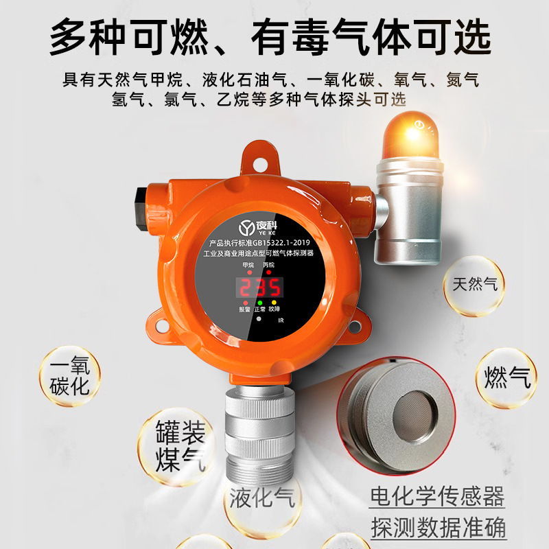 Gas Leak Alarm Commercial Restaurant Hotel Coal Liquefied Gas Natural Gas Combustible Gas Detector Cut-off Valve