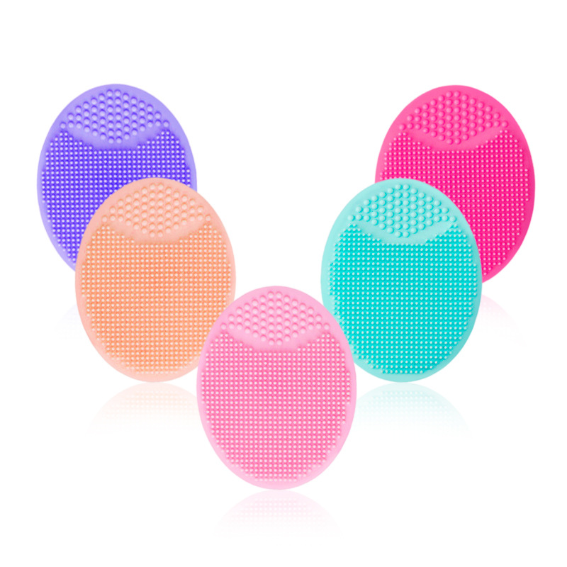 Factory spot bath exfoliating manual cleaning brush baby shampoo brush small oval silicone face massage brush
