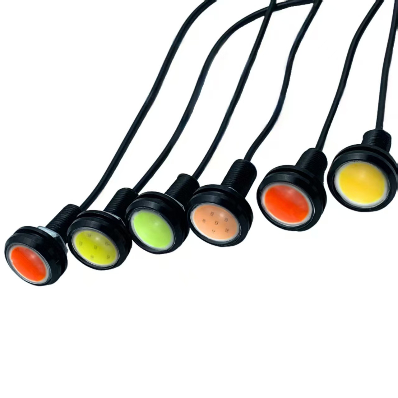 Phnlz Car 23mm Led 6 Lamp Beads Eagle Eye Light High Brightness Lightweight Waterproof Rogue Screw Counterattack Reversing Light