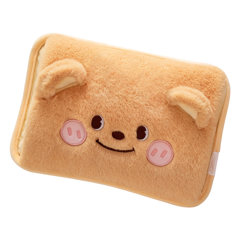 New Creative Cartoon Hot Water Bottle Rechargeable Explosion-Proof Electric Hot Water Bottle National Standard Double Plug-In Rechargeable Hot Water Bottle Wholesale