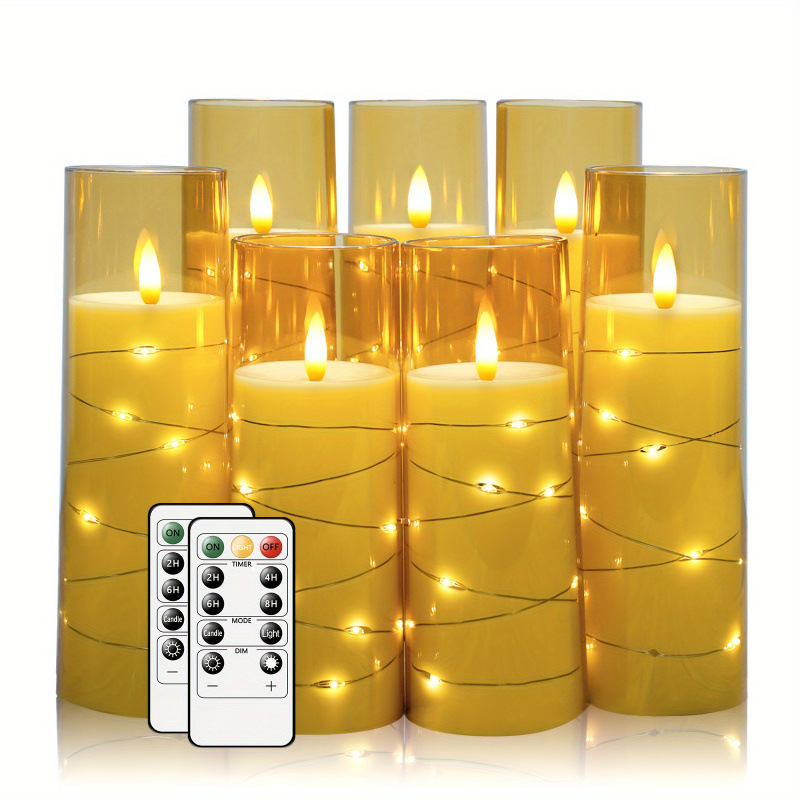2026 New Cross-Border Dropshipping Battery-Powered Flameless Candles 5 Acrylic Flickering Candles