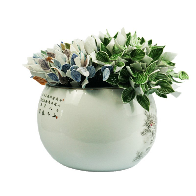 Jingdezhen Ceramic Flowers, Handmade Wire Artificial Flowers, High-Temperature Handmade Flowers, Floral Porcelain, Exquisite Dried Flower Decorations