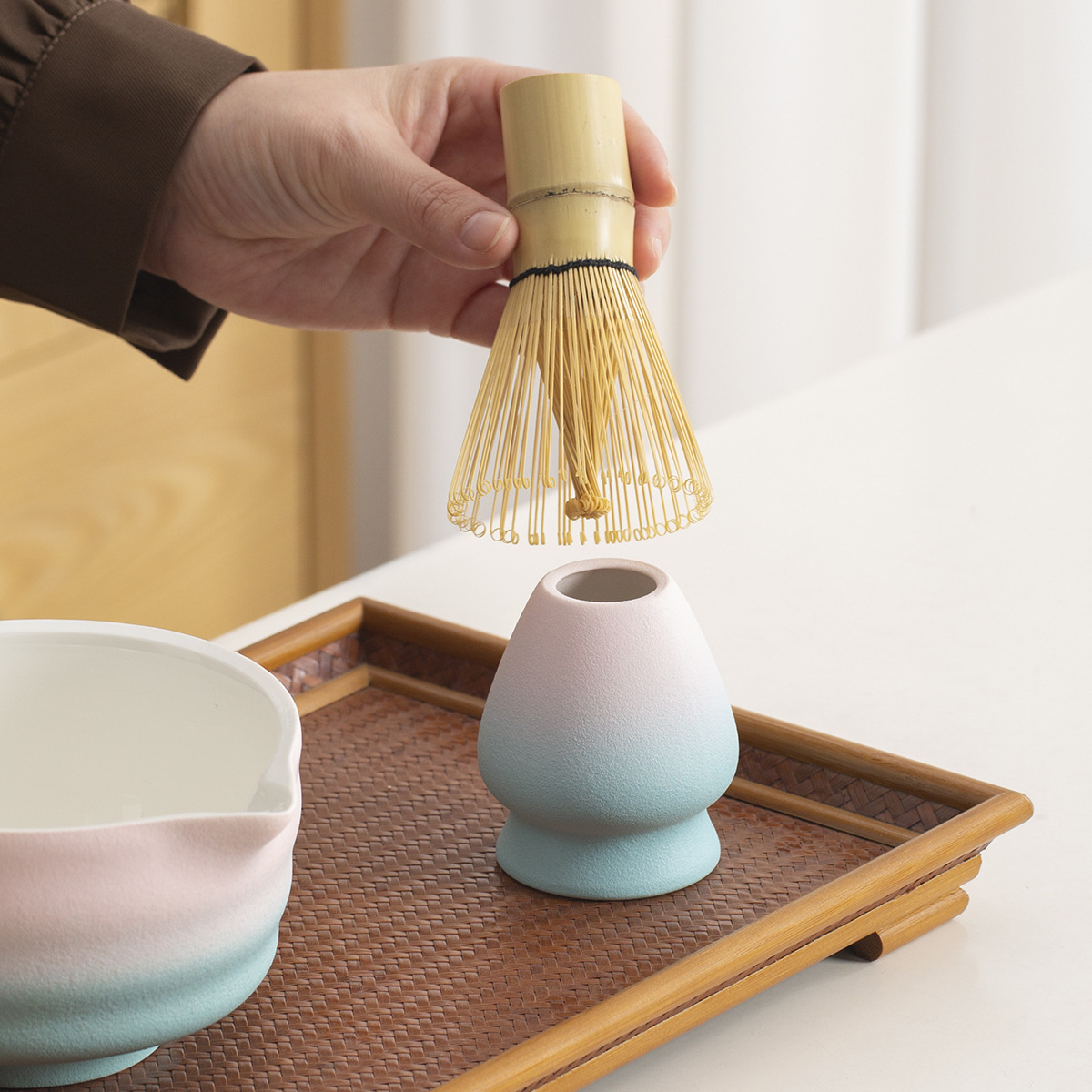 Cross-border Japanese-style Matcha Tea Set suit Matcha Bowl with Mouth Tea