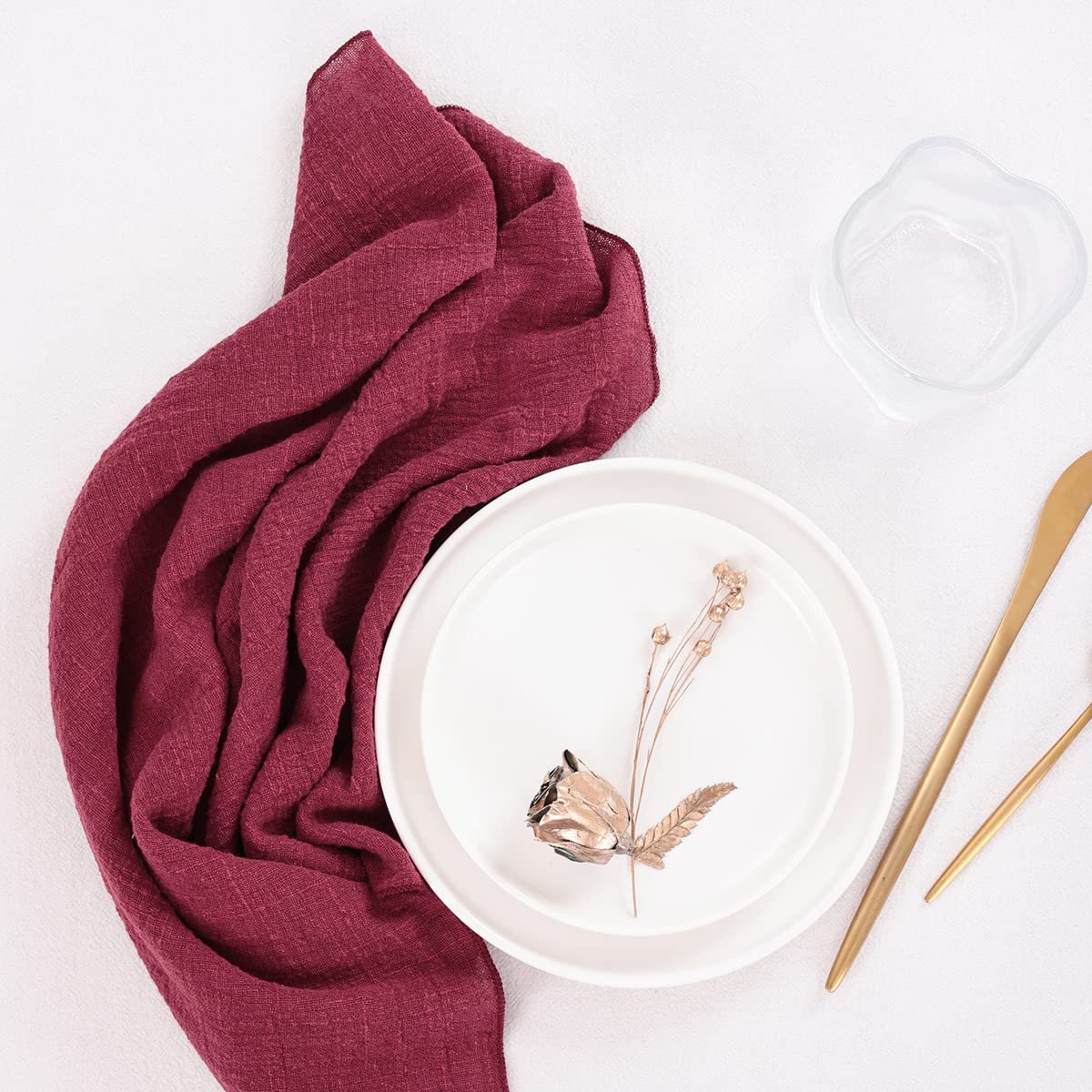 Seamless Napkin Fabric Bamboo Cotton Napkin Wrinkled Cloth Wedding Party Western Place Mat Table Decoration Cross-Border Hot-Selling Manufacturer Napkin