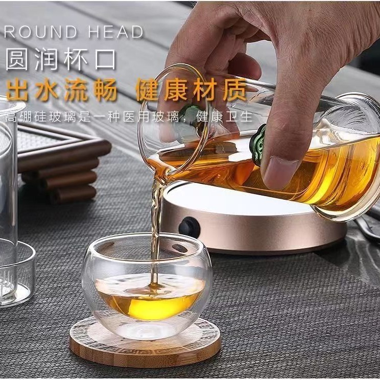 Cross-Border Amazon Glass Dragon Teapot Stainless Steel Filter Liner Black Tea Double-Ear Teapot Green Tea Making