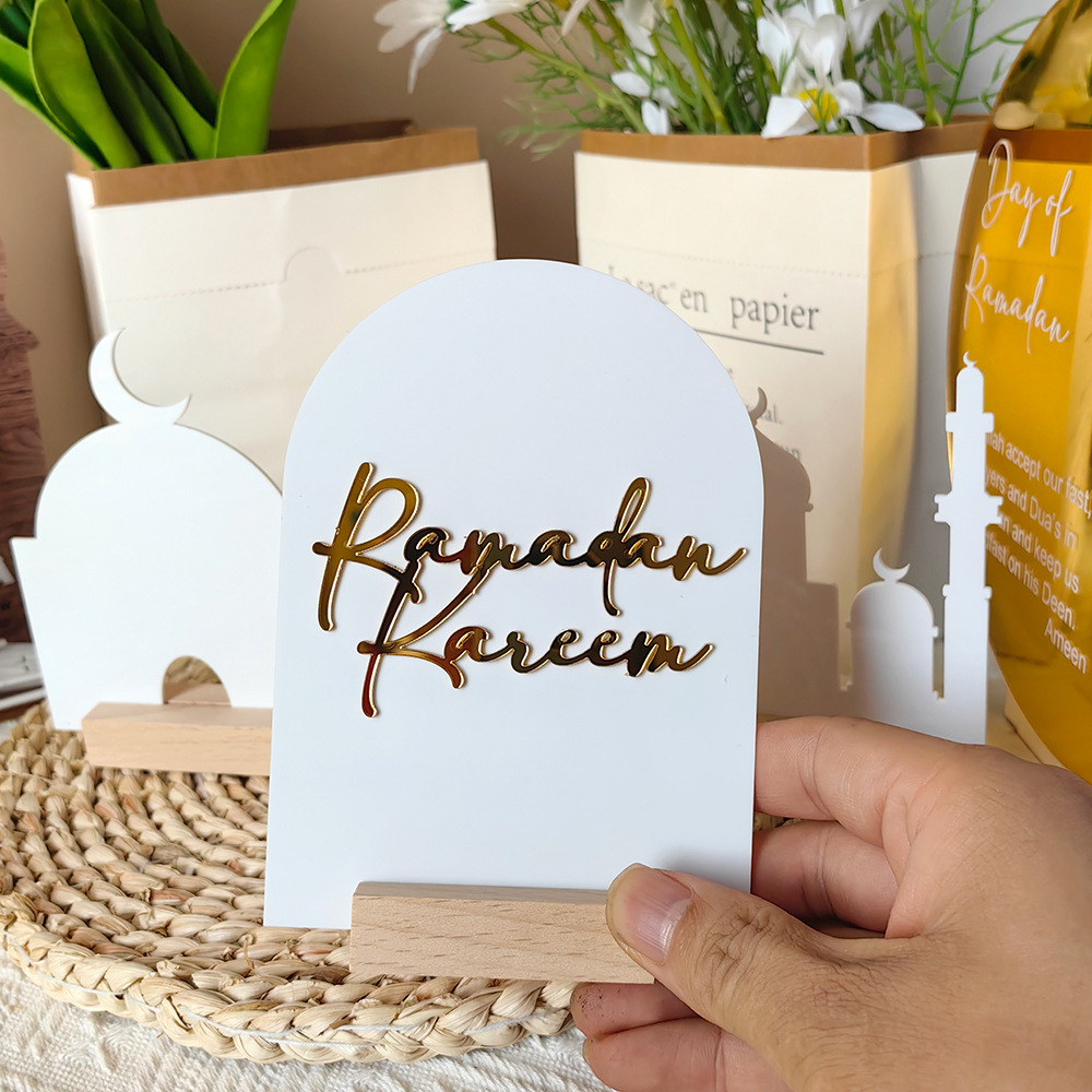 Bt275 Cross-Border Acrylic Holiday Celebration Table Ethnic Style Home Decoration Wooden Base Desktop Ornaments