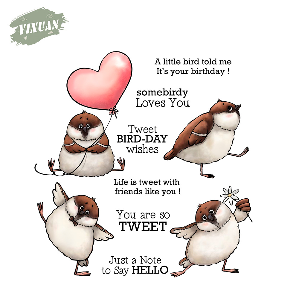 Cute and Interesting Fat Bird with Heart-Shaped Metal Carbon Steel Knife Mold with Silicone Seal Embossed Etching Cutting Knife Mold