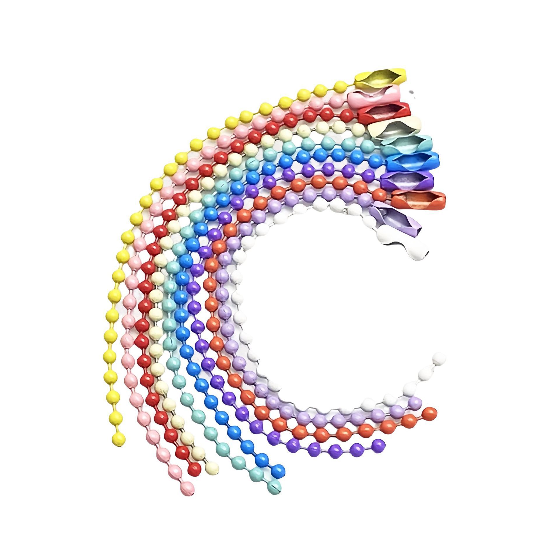 Metal Colorful Bead Chain 2.4mm Wave Bead Chain Candy Colorful DIY Jewelry Accessories Tag Chain Paint Guka Hanging Chain