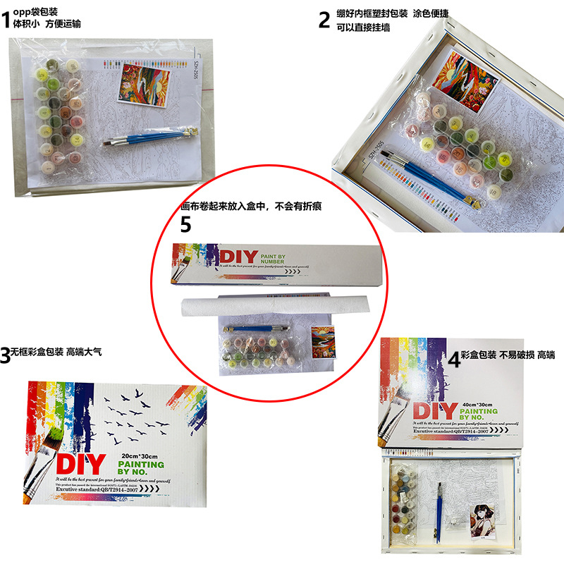 Digital Oil Painting DIY Custom-Made with Private Photos and Pictures, Amazon Foreign Trade Hot-Selling Landscape Oil Painting Dropshipping