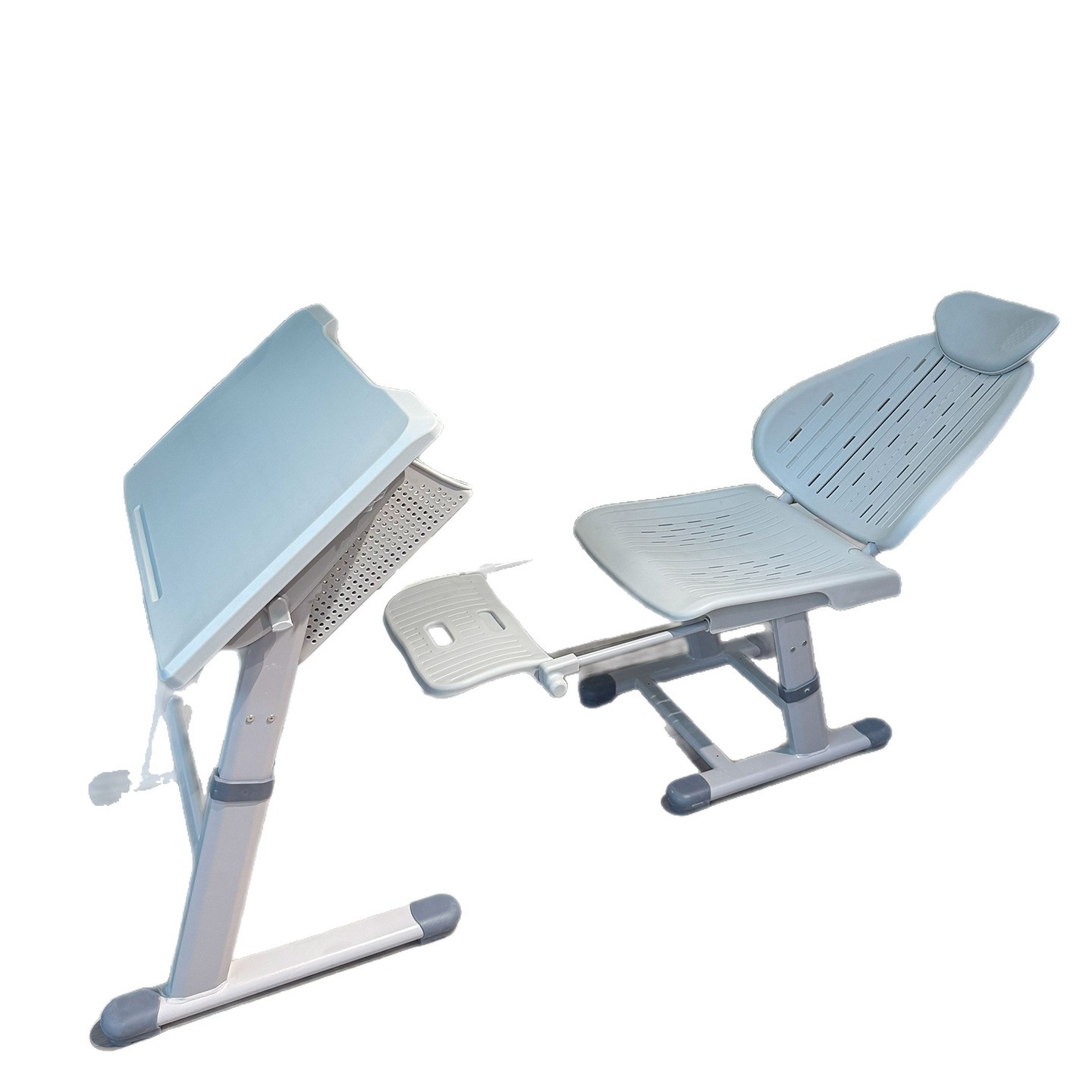 Reclining Desk and Chair Set for Primary and Secondary School Students Lunch Break Children's Study Table School Tutoring Training Class Writing Desk