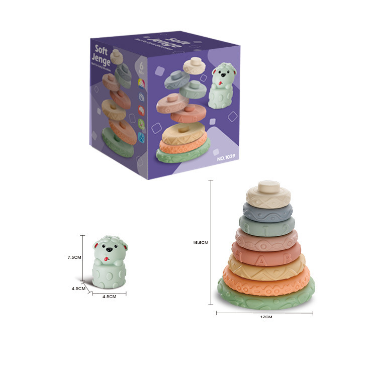 Cross-Border Infant and Toddler Educational Building Blocks Cognitive Relief Cubes Soft Building Blocks Jenga Vinyl Soft Building Block Toys