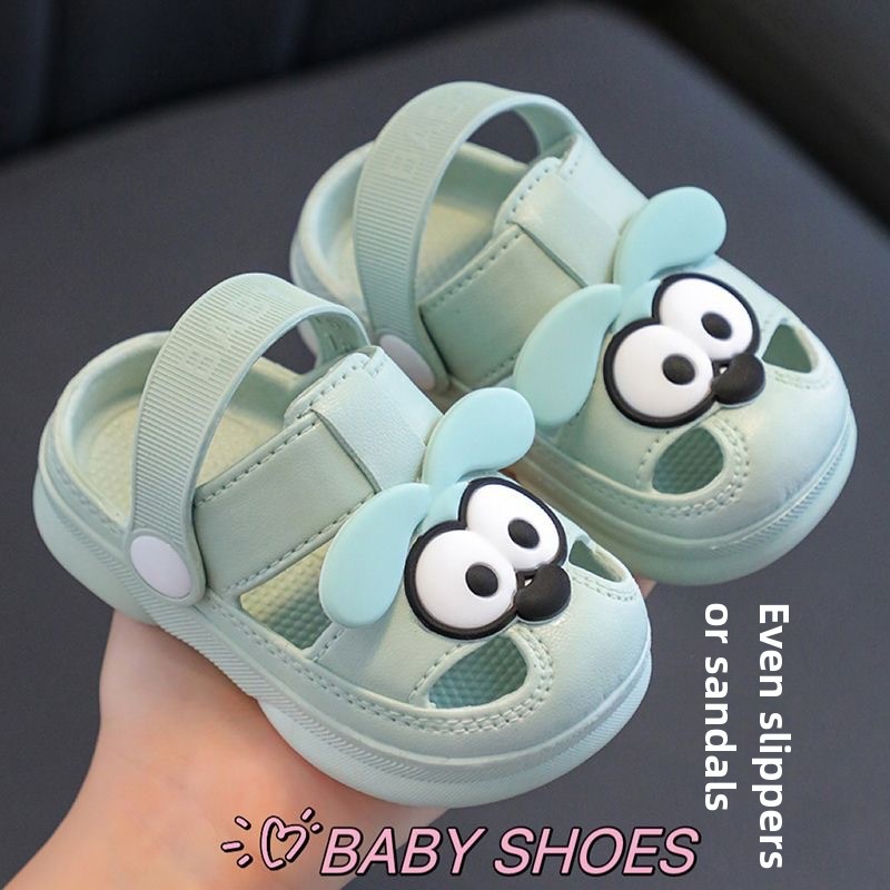 Children's slippers summer new cute bear baby girls' shoes boys' soft bottom non-slip home bathroom slippers