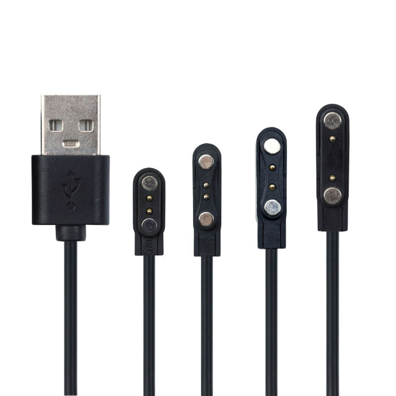 Universal children's phone watch charging wire smart bracelet watch juicer 4 contacts 2 pins magnetic suction data cable